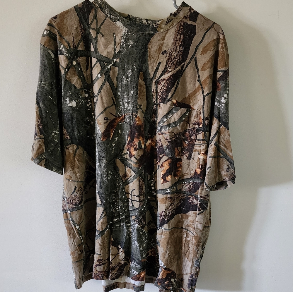 Outfitters Ridge Fusion 3-D Camo Pocket Tshirt Mens XL Outdoor Grunge Granola